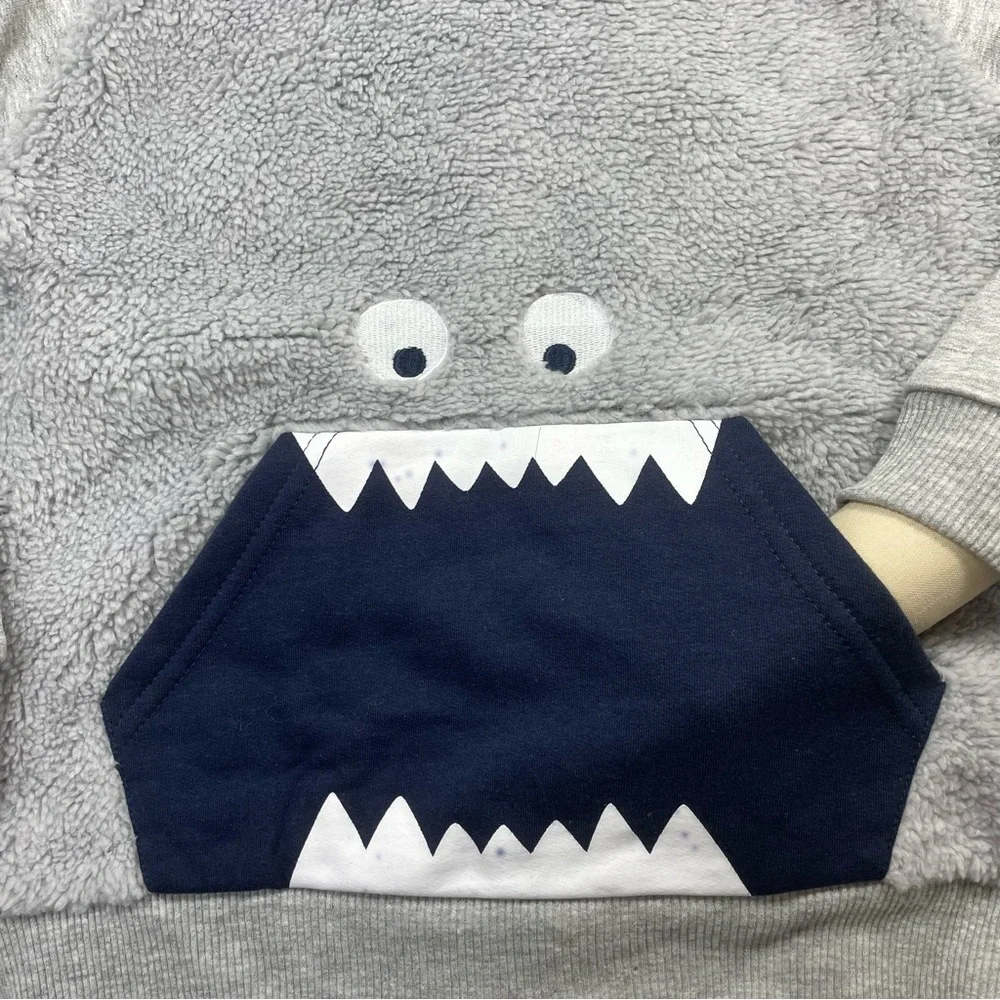 NWOT monster Sherpa fleece hoodie size 3T - Picture 3 of 5